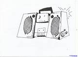 Boombox Drawing Draw Paintingvalley Drawings Boom Box sketch template