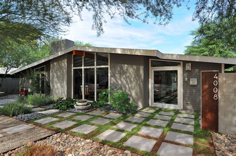 maximize  homes curb appeal   afternoo mid century modern house exterior mid