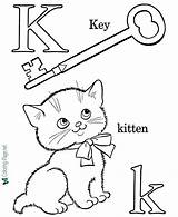 Coloring Alphabet Pages Kitten sketch template