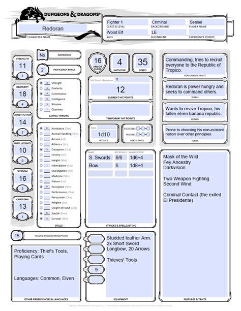 Pre Made Dnd Character Sheets Hot Sex Picture