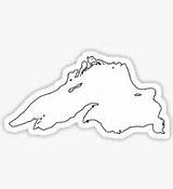 Lake Superior Outline Sticker Redbubble Stickers sketch template