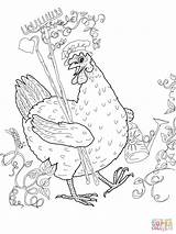 Hen Little Red Coloring Pages Printable Chicken Book Printables Colouring Activities Color Supercoloring Drawing Sheets Characters Hens Dot Dessin Farm sketch template