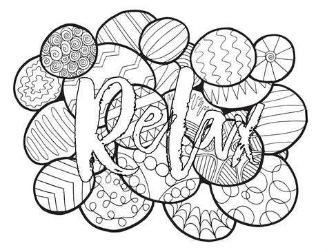 relax coloring page  printable coloring pages drawing art therapy