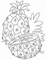 Pineapple Coloring Pages Half Cut Fruit Printable Fruits Kids Momjunction Colouring Vegetables Books Watermelon Book Popular Sheets Strawberry sketch template