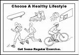 Coloring Healthy Pages Lifestyle Educational Children sketch template