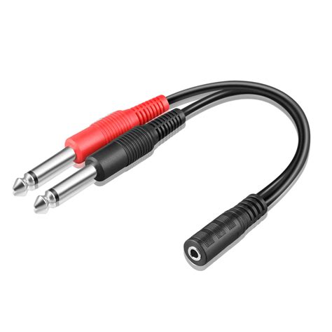 mm trs   dual   ts stereo audio breakout cable adapter mm  female