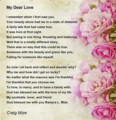 dear love poem  craig mize poem hunter