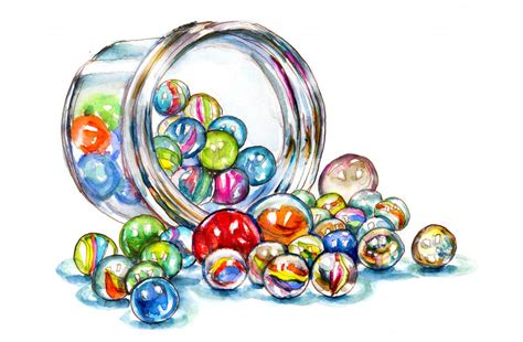 Playing With Marbles ~ Doodlewash®