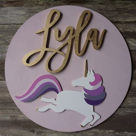 unicorn sign  sign wood cutout decor etsy