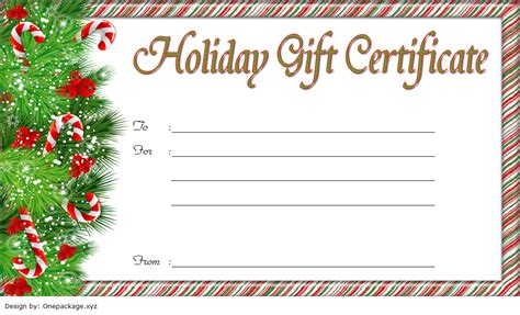 holiday gift certificate template  ideas