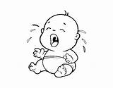 Crying Baby Coloring Coloringcrew sketch template