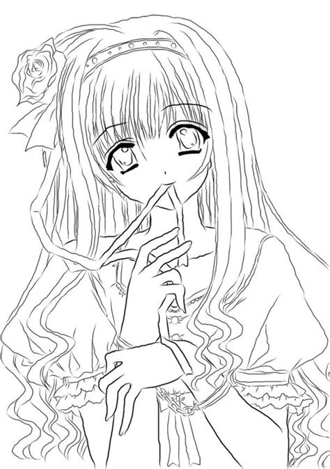 printable anime coloring pages  girls cute anime girl