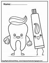 Dental Brushing Dentalcare Freepreschoolcoloringpages Brosse Dent sketch template