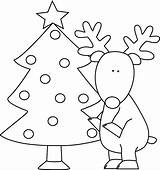 Reindeer Christmas Tree Coloring Pages Clipart Clip Santa Preschoolers Near Cliparts Outline Colouring Claus Standing Color Graphics Mycutegraphics Holiday Library sketch template