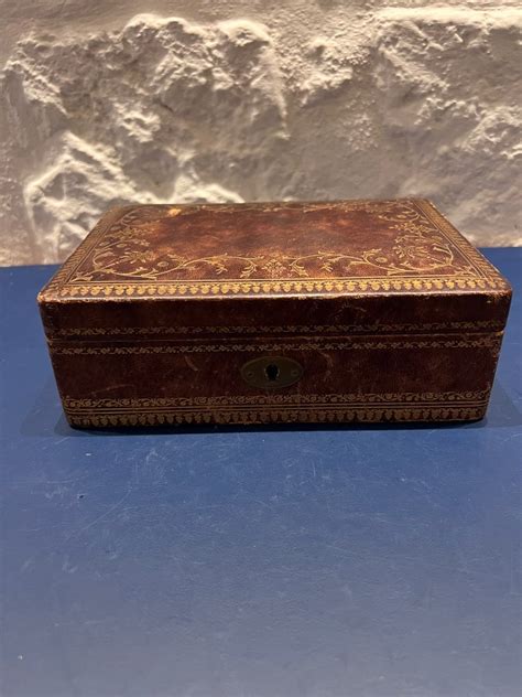 jewelry box  leather wood late  century catawiki