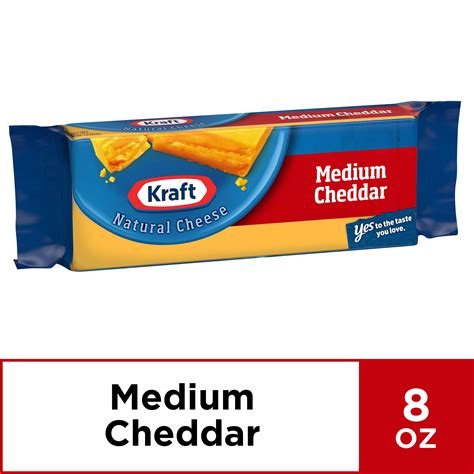 kraft medium cheddar cheese block  oz wrapper walmartcom walmartcom