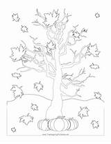Coloring Pages Tree Autumn Trees Fall Leaves Thanksgiving Halloween Printable Wind Drawing Books Falling Blowing Adult Kids Choose Board Drawings sketch template