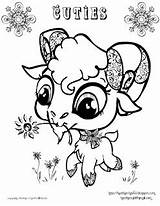 Cuties Coloring Pages Animal Artist sketch template