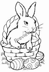 Easter Bunny Basket Coloring Kids Printables Find Colouring sketch template