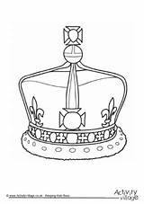 Colouring Crown Queen Elizabeth Kids Coloring Printables Birthday Activities Activity Ii British Royal Coronation Queens Imperial State Activityvillage sketch template