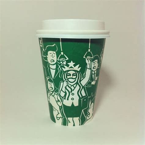 south korean allustrator soo min kim creates stunning drawings on starbucks cups