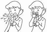 Cough Manners Clipart Drawing Coughing Cover Mouth Sneeze Clip Cliparts Sneezing Coloring Good Influenza Kids People Person Bad Pages Wheezing sketch template