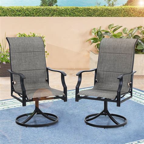 mf studio patio dining chairs set   swivel textilene outdoor dining