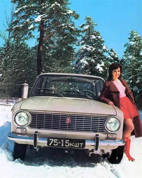 Russian Gal In Short Skirt With Lada 1967 Mgb Gt