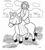 Jerusalem Easter Donkey Riding Preschool Triumphant Niños Lessons Triunfal Abrir sketch template