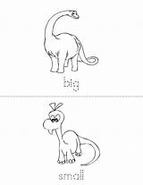 Opposites Dinosaur Book Dinosaurs Sheet Books Twistynoodle Sheets Mini Minibook sketch template