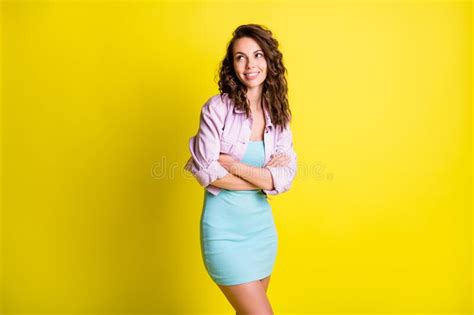 Portrait Of Lovely Curious Cheerful Wavy Haired Girl Thinking Copy