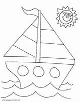 Coloring Yacht Sea Pages Kindergarten Transportation Preschool Printable Preschoolers sketch template