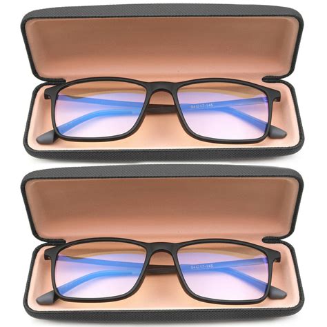 2 Pairs Blue Ray Blocking Lens Tr90 Frame 304 Stainless Steel Temple