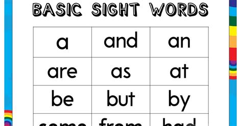 teacher fun files basic sight words charts