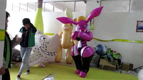 Fighting Cartoon Sexy Inflatable Rabbit Girl Costume Suit Youtube