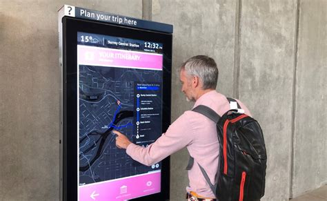 touch screen kiosks with live updates unveiled by translink new west