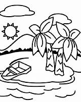 Coloring Island Deserted Pages Printable Desert Drawing sketch template