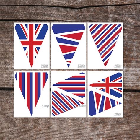 union jack printable pennant banners  letter
