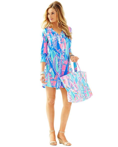 Lilly Pulitzer Ali Dress Bay Blue Out To The Sea Medium