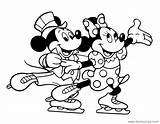 Mickey Minnie Coloring Skating Mouse Pages Disneyclips sketch template