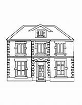 House Coloring Buildings Architecture Pages Kb sketch template