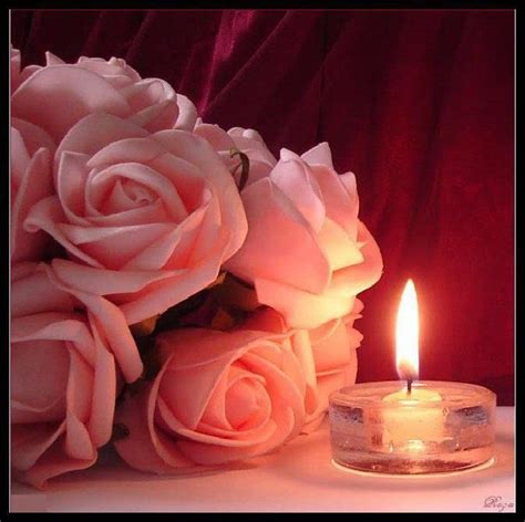 Roses And Candle Romantic Candles Candles Good Night
