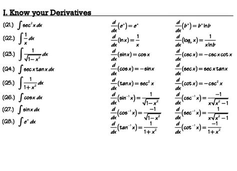 solution integration  differentiation formula sheet studypool