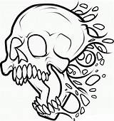 Stencil Skull Stencils Printable Kids Tattoo Halloween sketch template