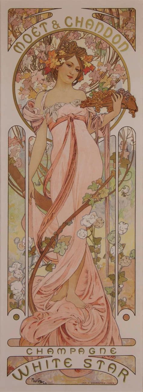 Pair Of Original French Art Nouveau Period Posters By Alphonse Mucha At