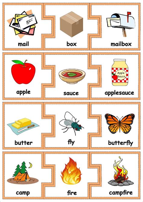 compound words activity printable images   finder