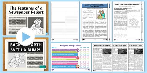 features   newspaper activity pack newspaper report