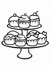 Cupcake Coloring Pages Cupcakes Easy Kids Print Tulamama sketch template