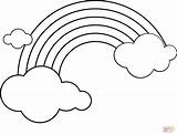 Coloring Rainbow Clouds Pages Printable Cloud Drawing Supercoloring Categories sketch template