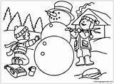 Winter Pages Coloring Sneeuwpop Snowman Color Making Kids Coloringpagesonly sketch template